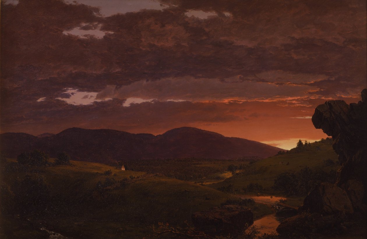 Crépuscule, "Petit arbitre entre le jour et la nuit" (coucher de soleil) - Frederic Edwin Church