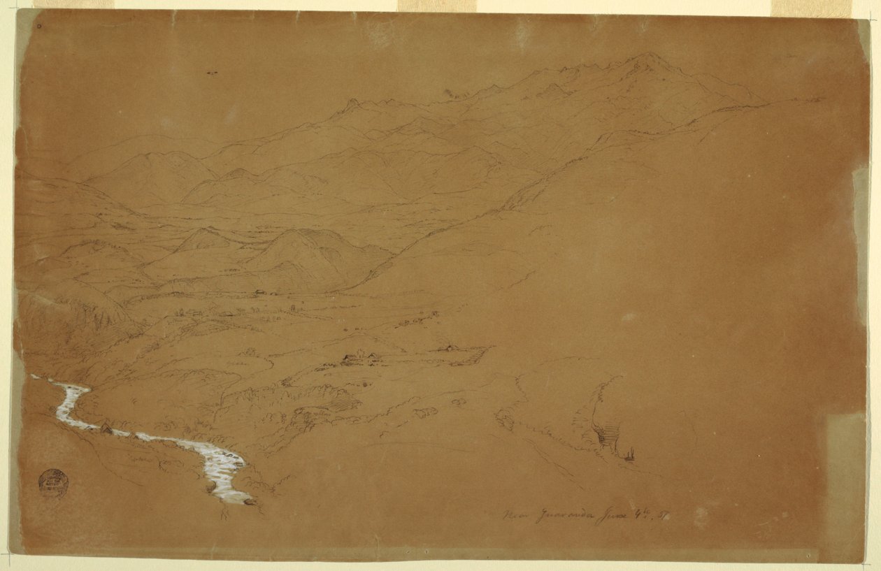 Vallée avec un ruisseau et des maisons, près de Guaranda, Équateur - Frederic Edwin Church