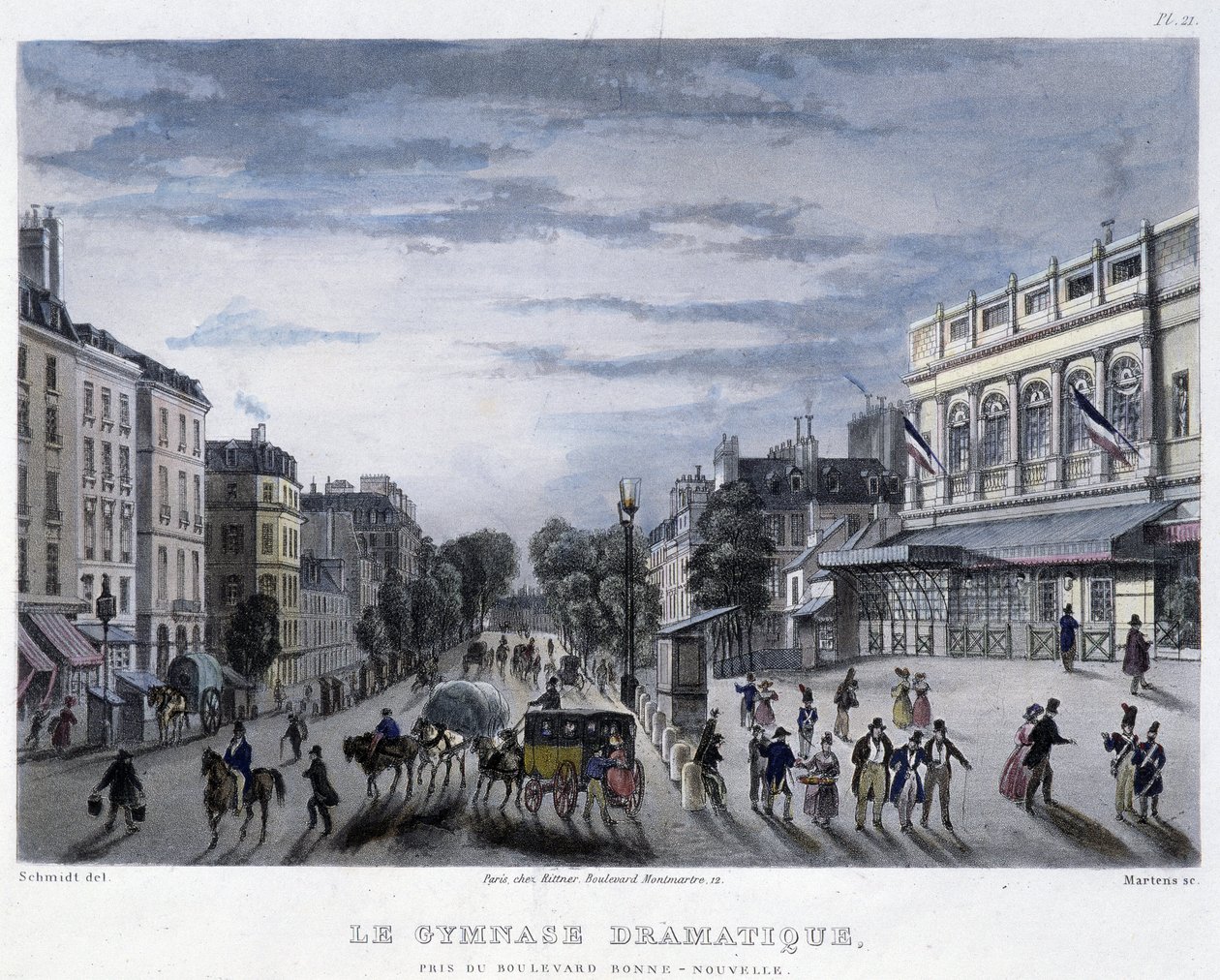 Le Gymnasium dramatique - dans "Paris en 1832" par Martens - Frederic Martens