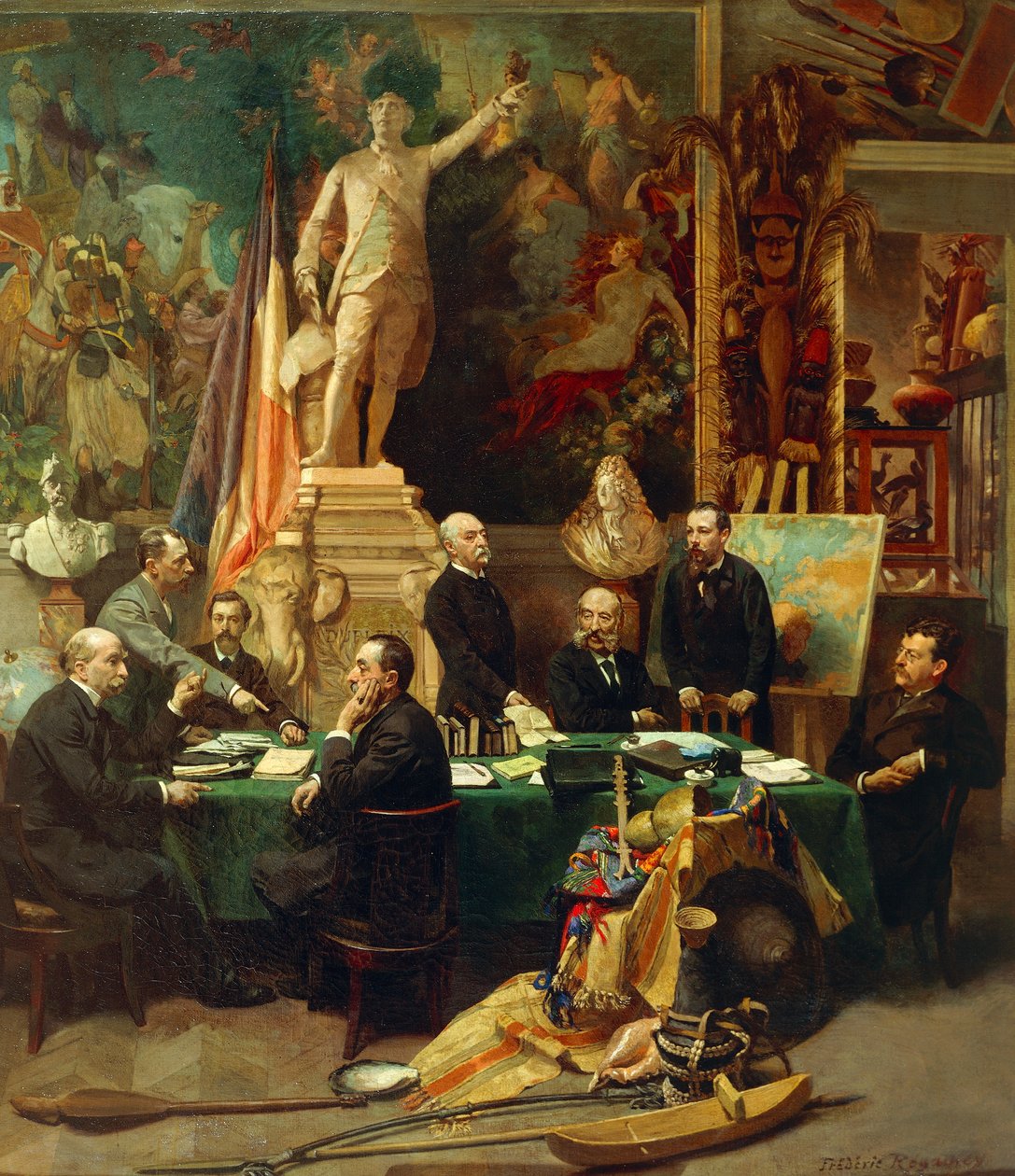 Jules Ferry recevant les délégués des colonies en novembre 1892, peinture de Frédéric Régamey. France - Frederic Regamey