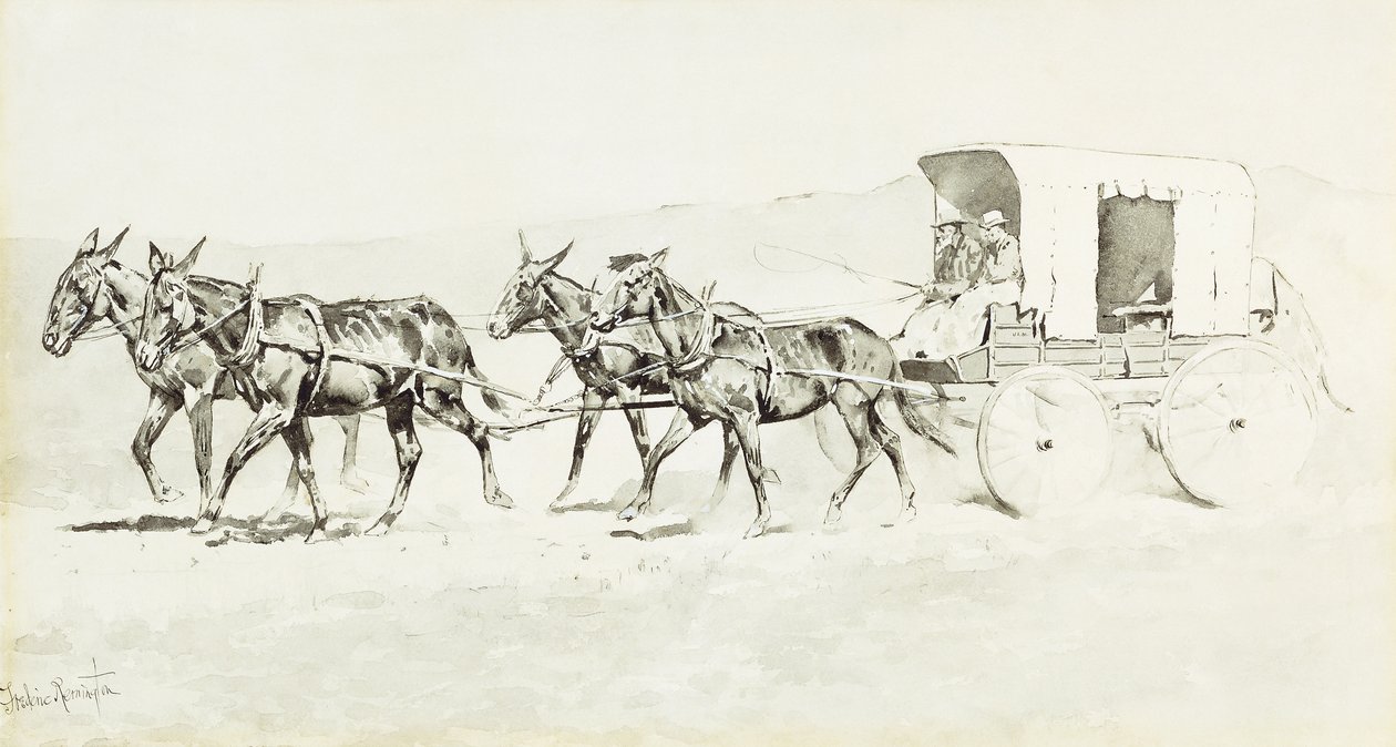 Une des étapes de Williamson, vers 1892 - Frederic Remington
