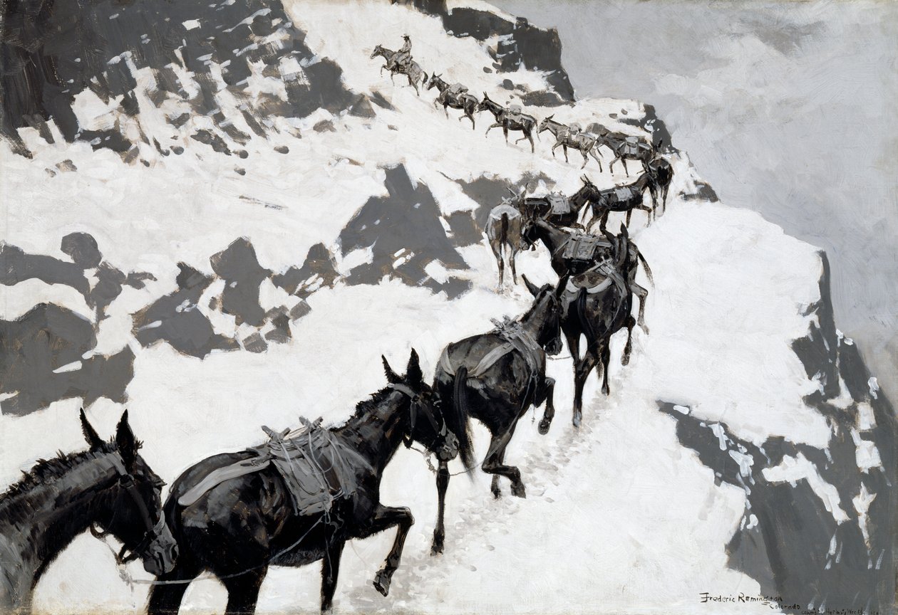 Le convoi de mules (Un train de minerai allant aux mines d