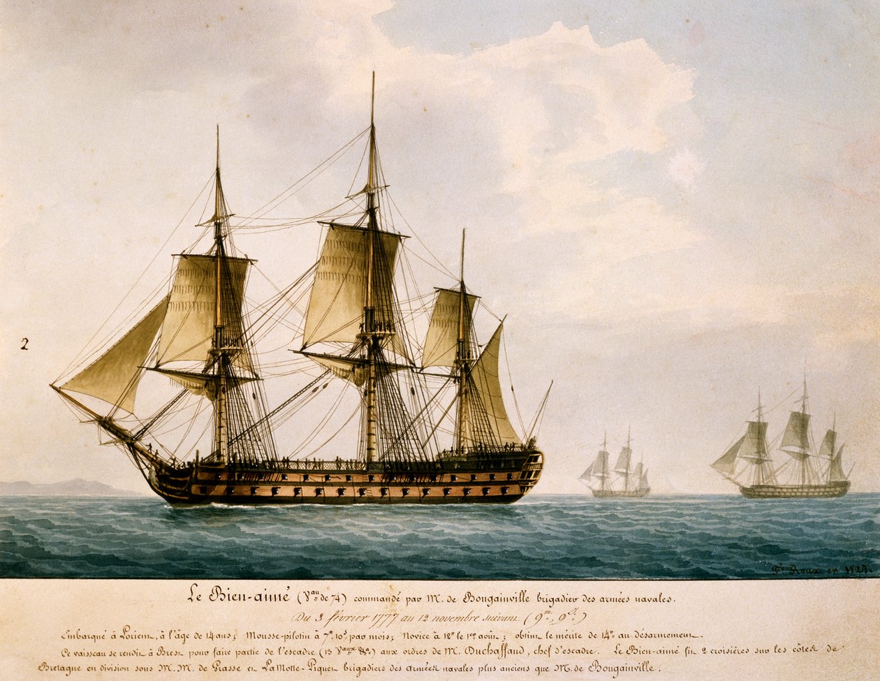 Le navire Bien-Aimé de Louis Antoine, Comte de Bougainville - Frederic Roux