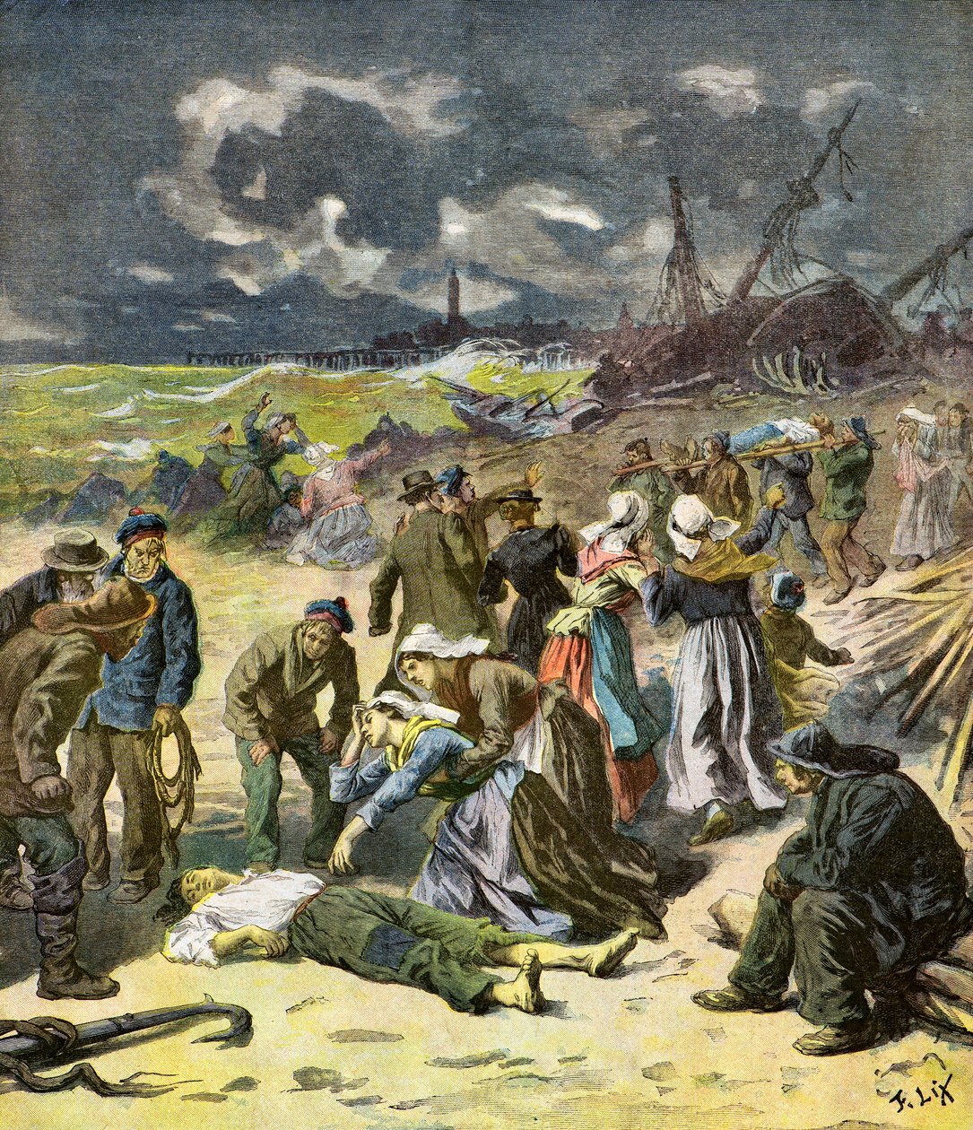Découverte de marins morts - Frederic Theodore Lix