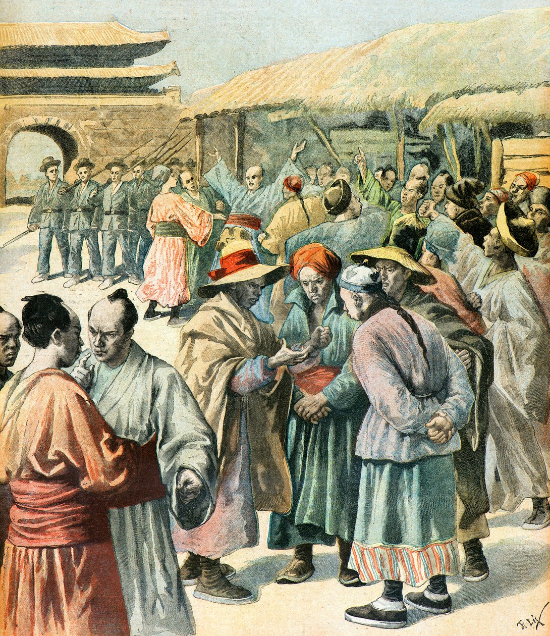 Le début de la guerre des paysans en Corée - Frederic Theodore Lix