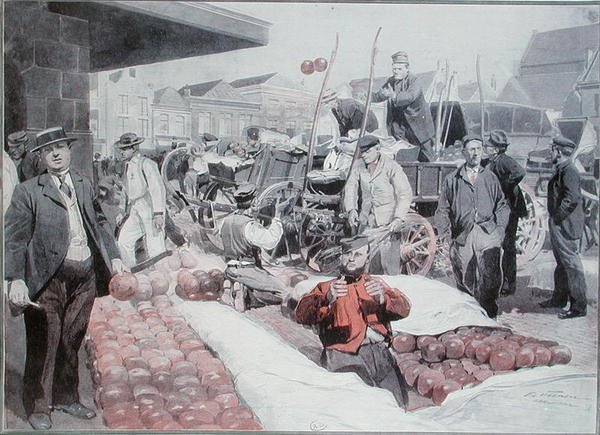 Le marché aux fromages à Alkmaar, vers 1910 - Frederic de Haenen