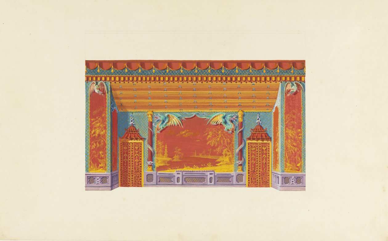 Conception pour le mur sud de la salle de musique - Frederick Crace