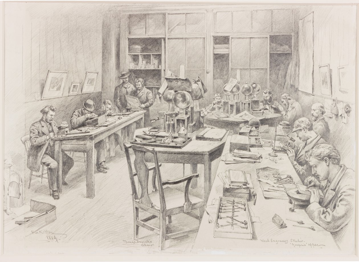 Le studio de gravure sur bois, bureau 
