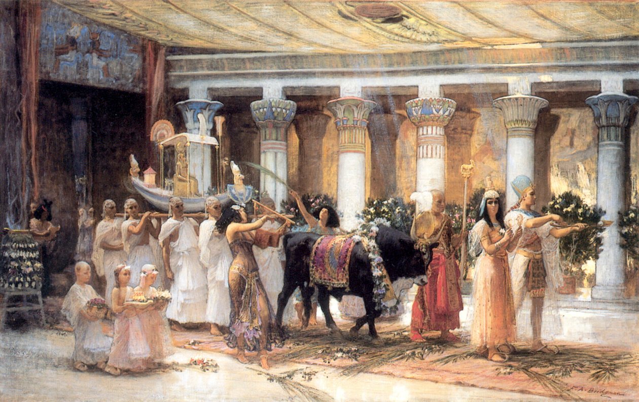 La Procession du Taureau Sacré Apis, fin du 19e ou début du 20e siècle - Frederick Arthur Bridgman
