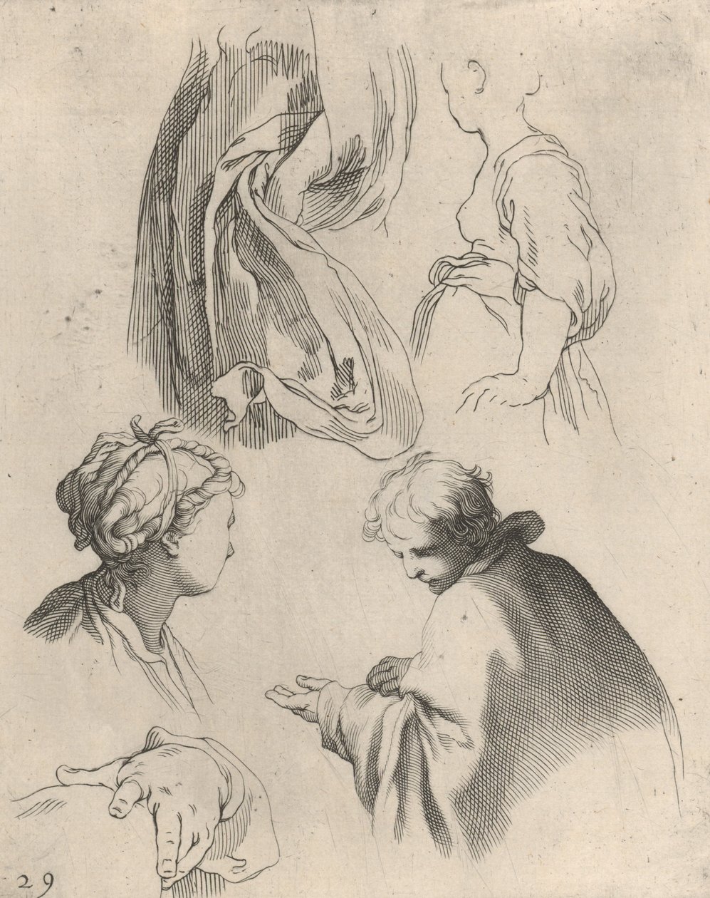 Études de figures, du livre de dessin, 1650-56 - Frederick Bloemaert