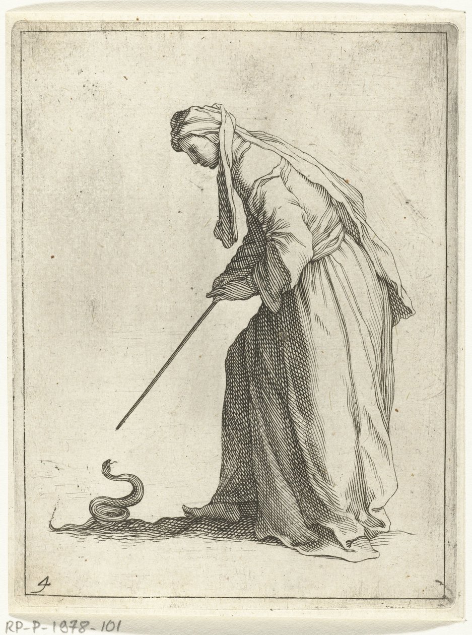 Femme avec un serpent - Frederick Bloemaert