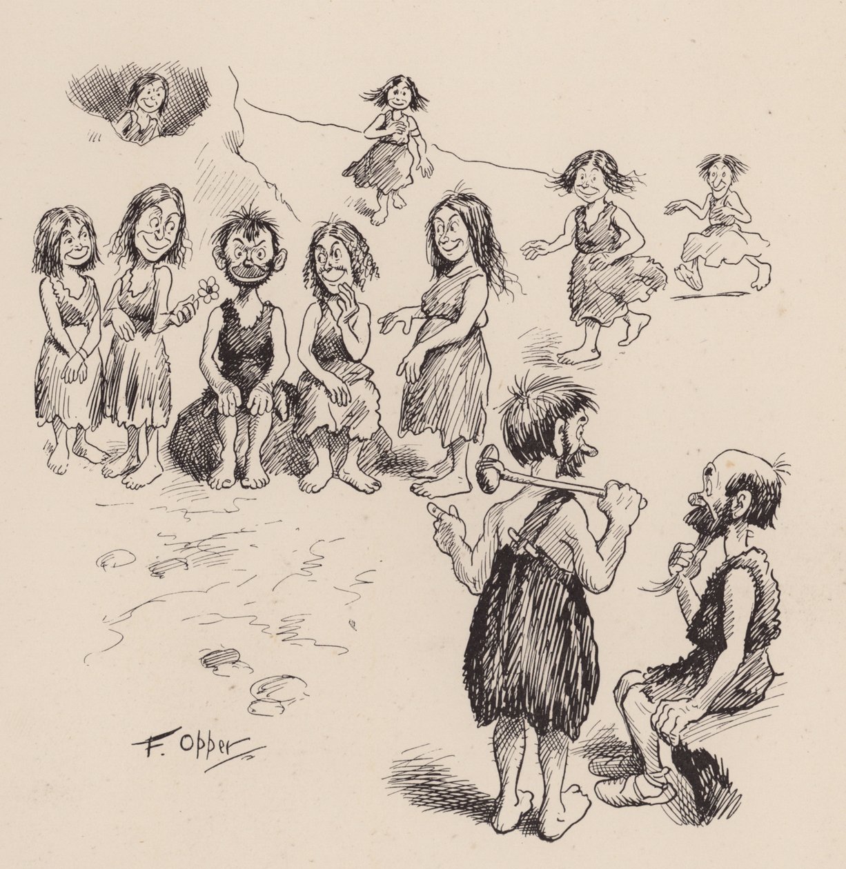 Nos ancêtres antédiluviens par F. Opper : Numéro quarante-six (litho) - Frederick Burr Opper