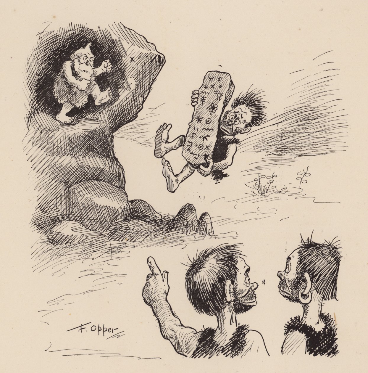 Nos ancêtres antédiluviens par F Opper : Numéro quarante-trois (litho) - Frederick Burr Opper