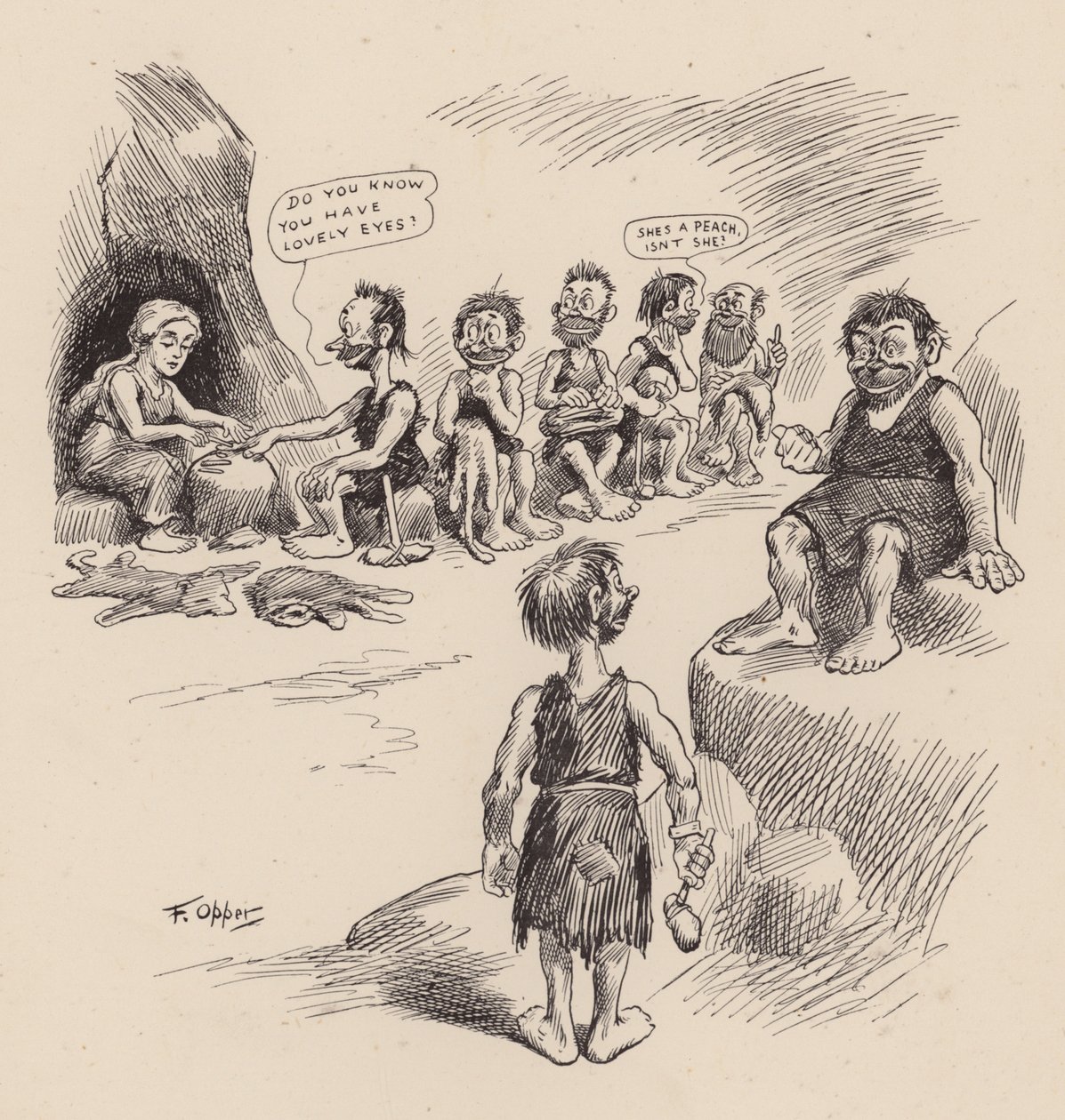 Nos ancêtres antédiluviens par F. Opper : Numéro quatorze (litho) - Frederick Burr Opper