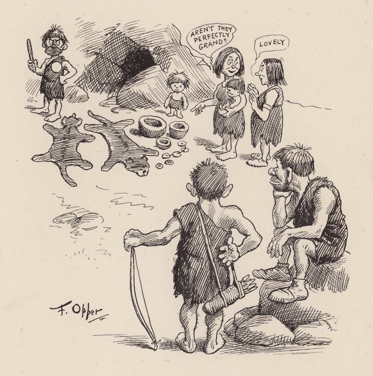 Nos ancêtres antédiluviens par F Opper : Numéro seize (litho) - Frederick Burr Opper