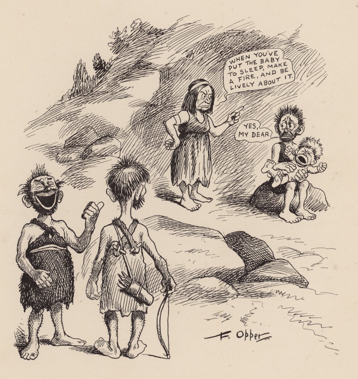 Nos ancêtres antédiluviens par F. Opper : Numéro dix (litho) - Frederick Burr Opper