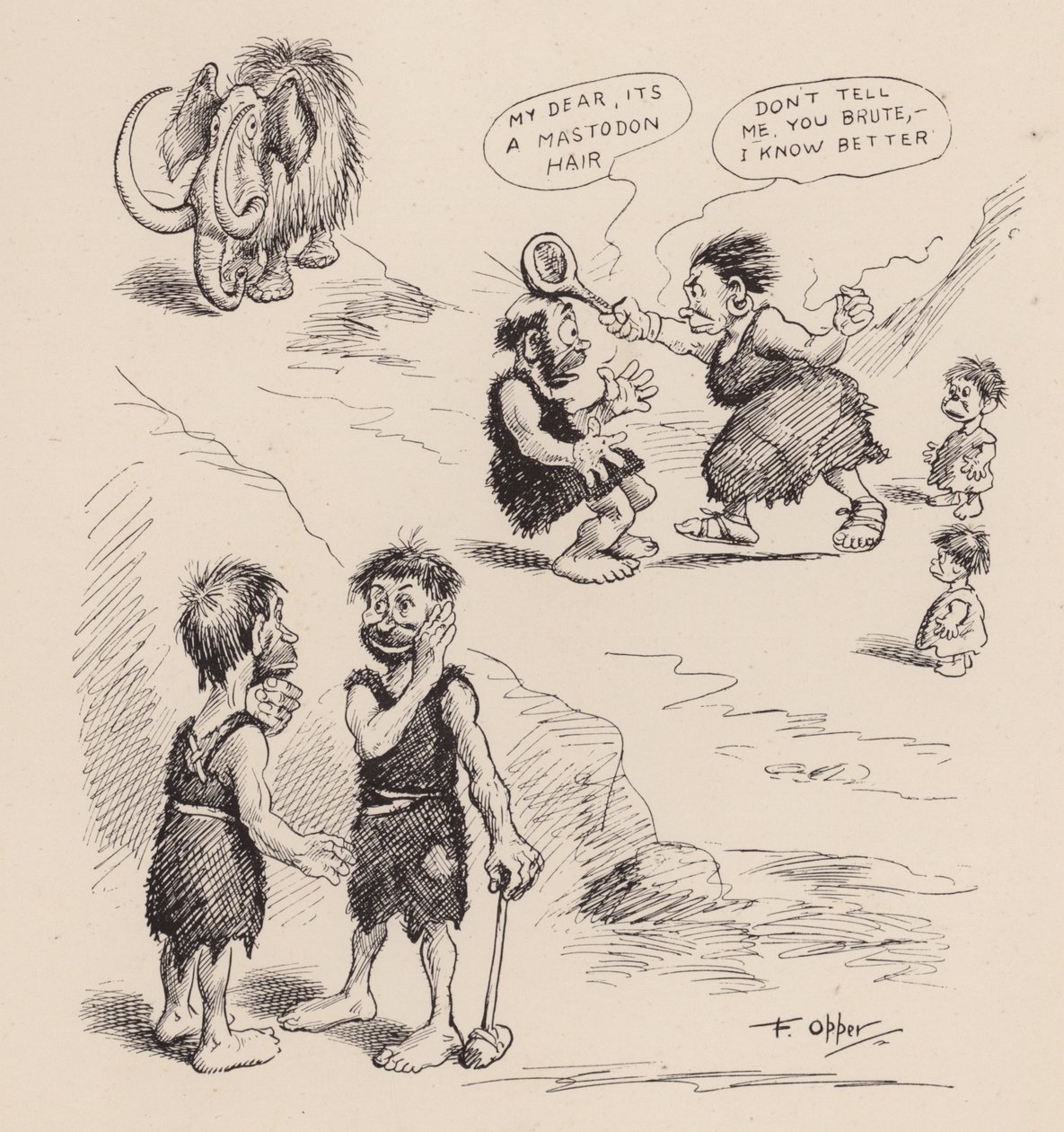 Nos ancêtres antédiluviens par F Opper : Numéro trente-quatre (litho) - Frederick Burr Opper