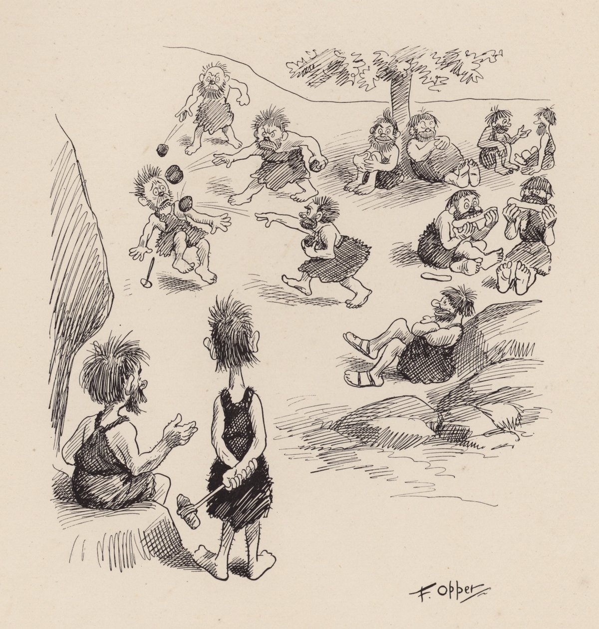 Nos ancêtres antédiluviens par F Opper : Numéro trente sept (litho) - Frederick Burr Opper