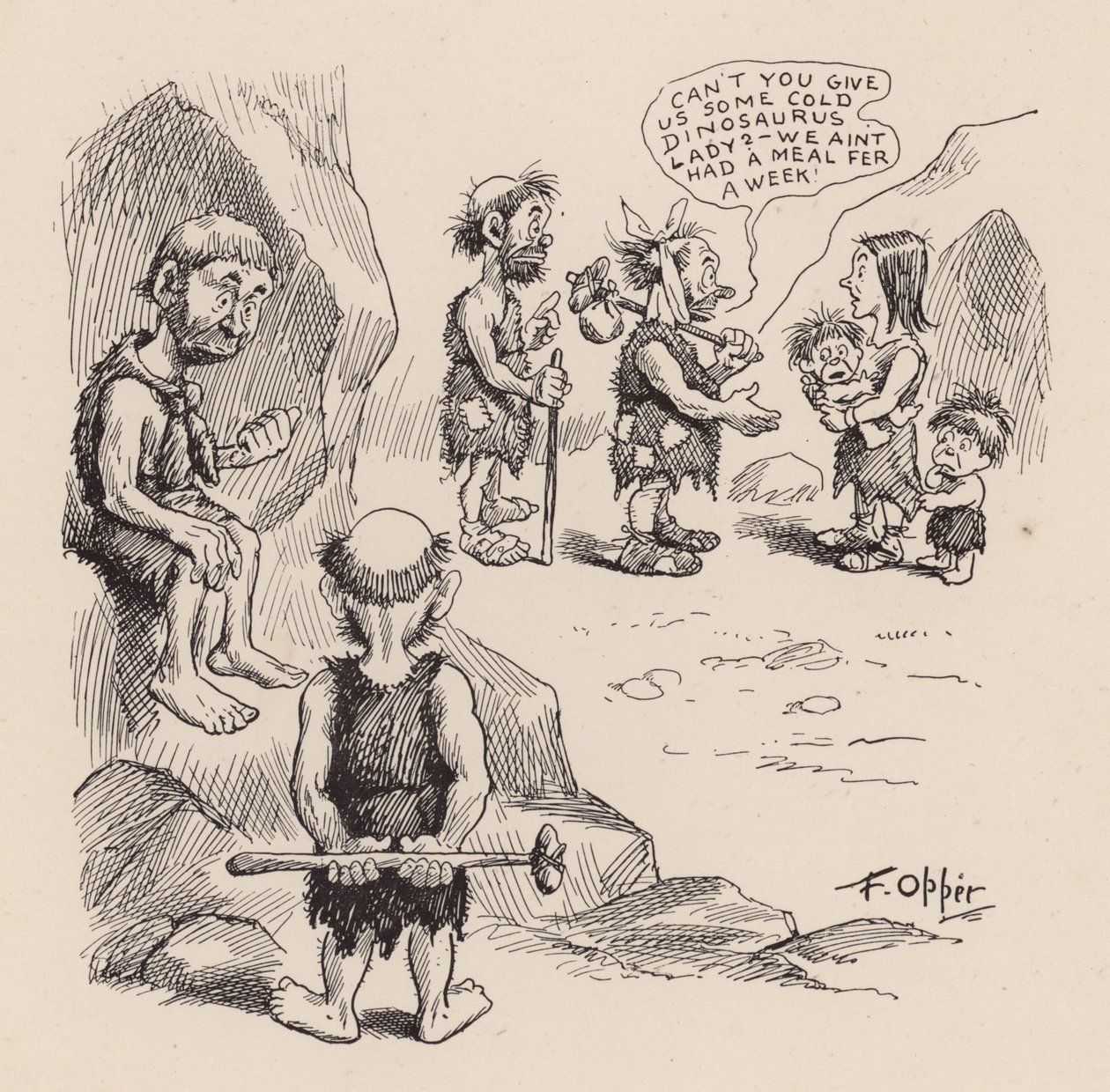 Nos ancêtres antédiluviens par F Opper : Numéro trente-deux (litho) - Frederick Burr Opper