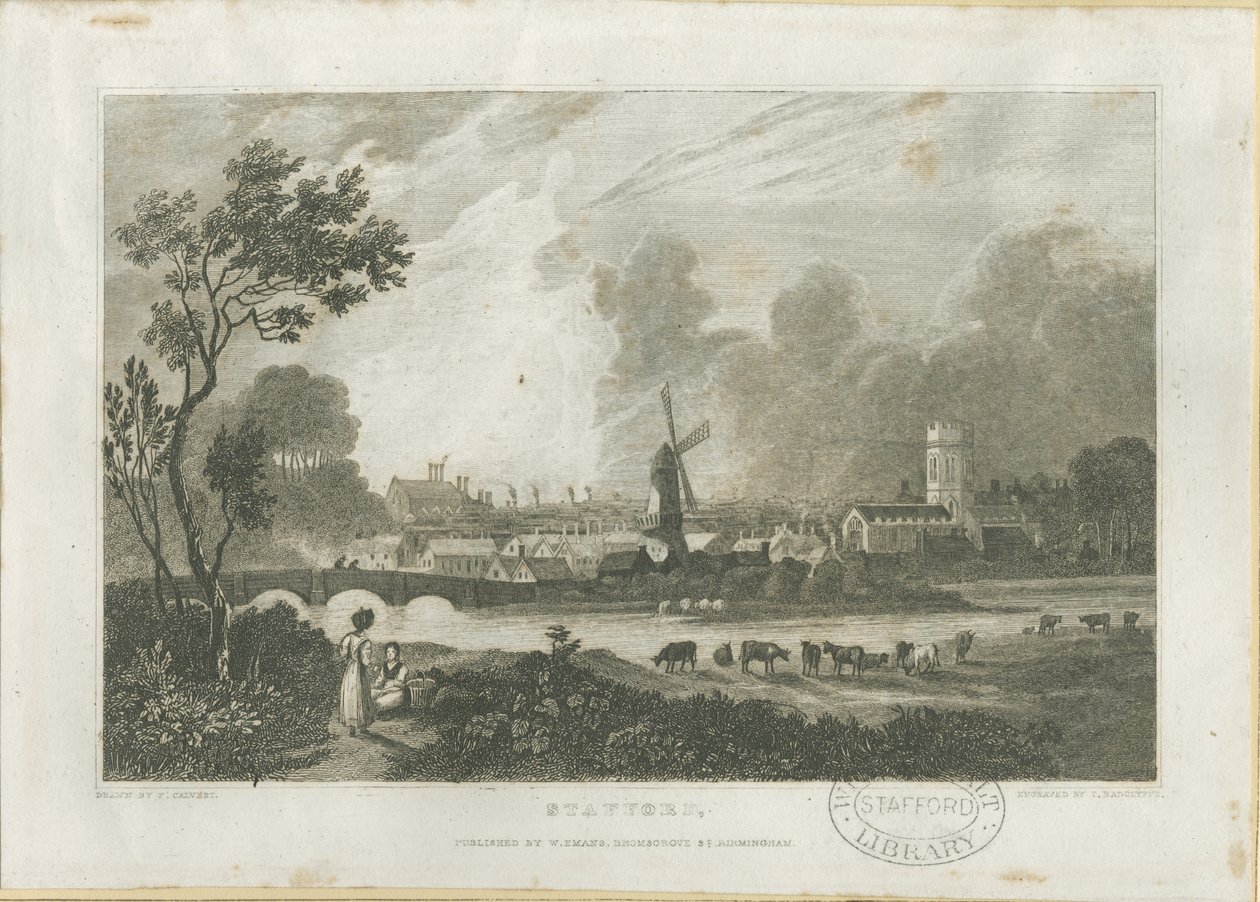 Stafford - Vue sud-ouest : gravure, nd [c. 1830] - Frederick Calvert