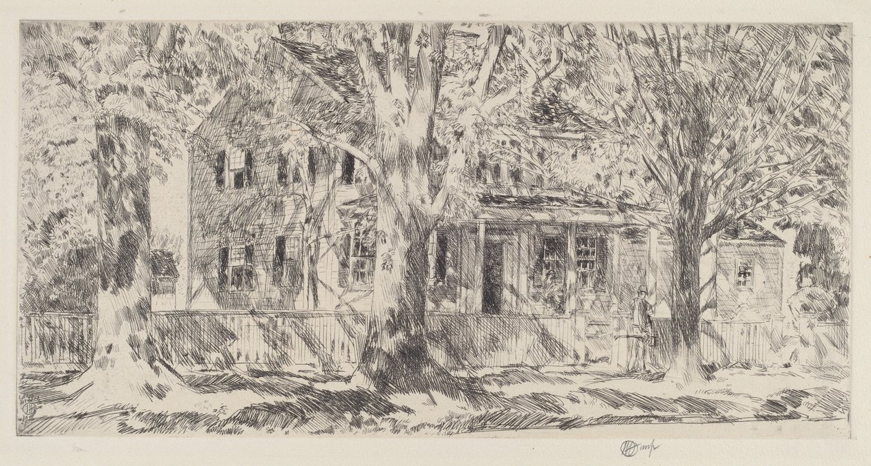 Maison sur la rue principale, Easthampton - Frederick Childe Hassam
