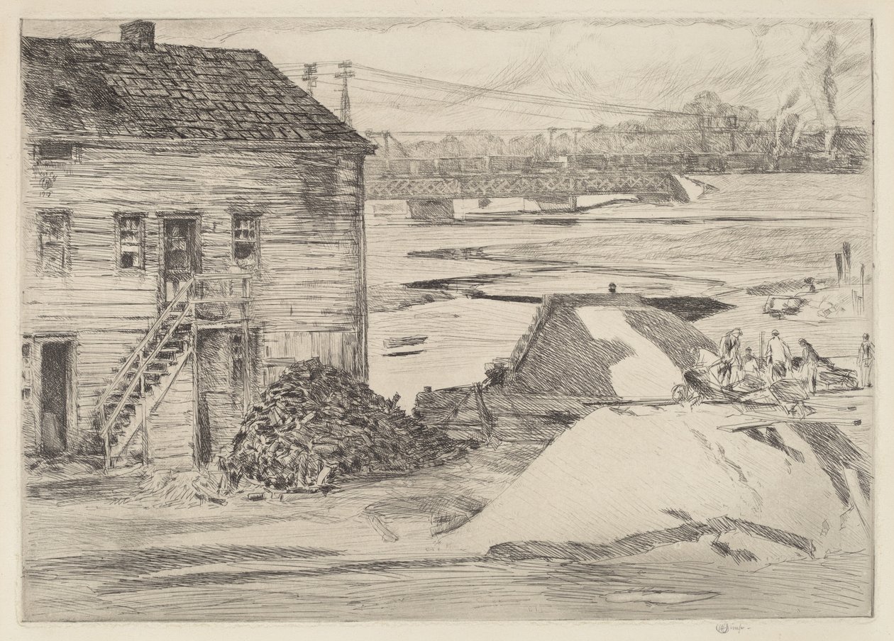 Marée basse, pont de Cos Cob, 1915 - Frederick Childe Hassam