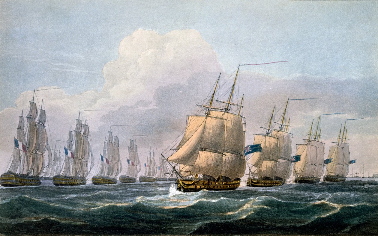 Capt. Beresford dans le HMS Theseus menant son escadron de navires de 