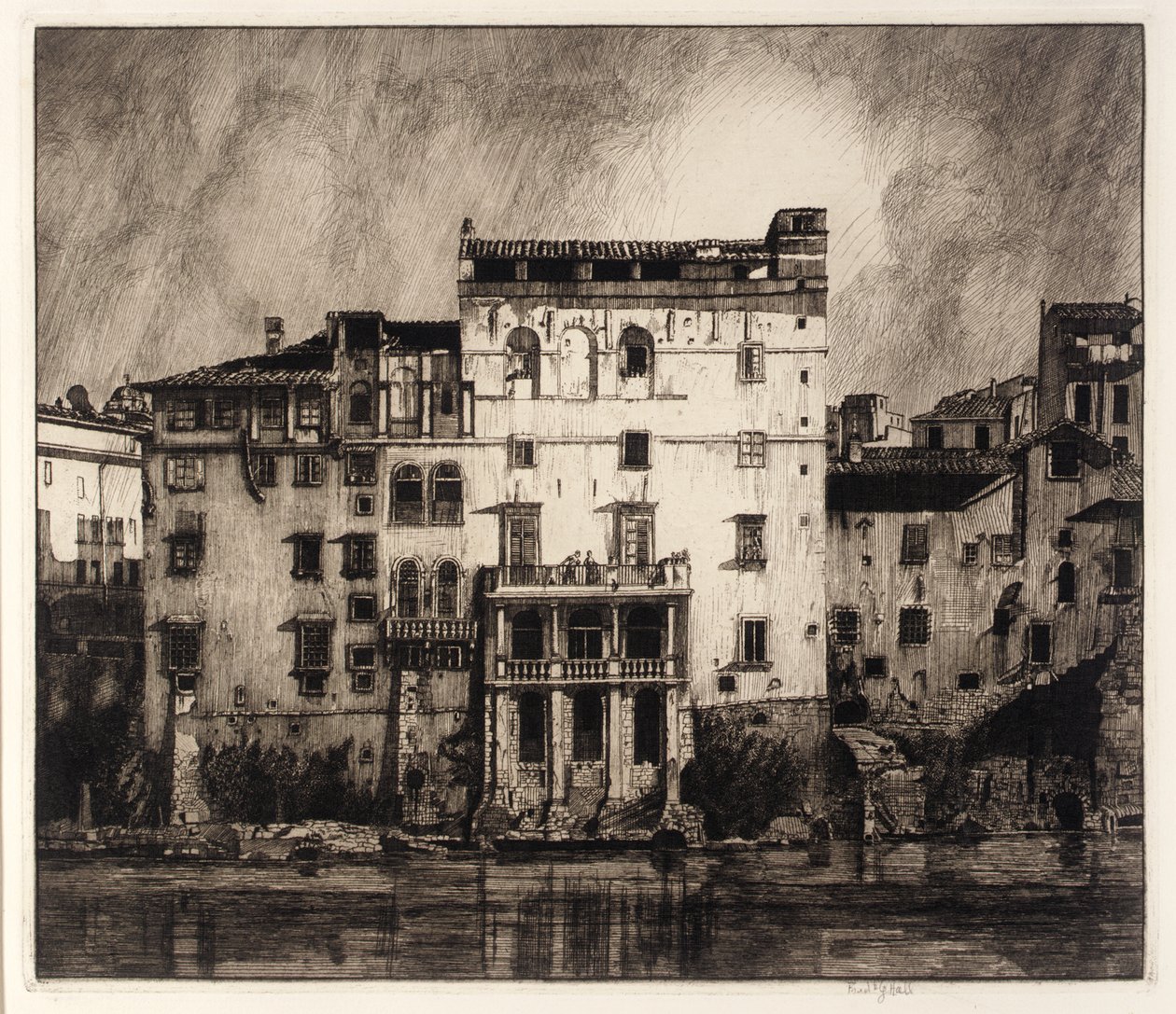 Vieilles maisons sur le Tibre - Frederick G. Hall