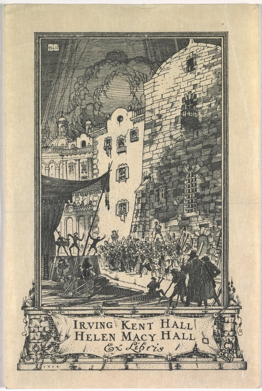 Ex-libris : Irving Kent Hall et Mary Kent Hall, inscrit - Frederick Garrison Hall