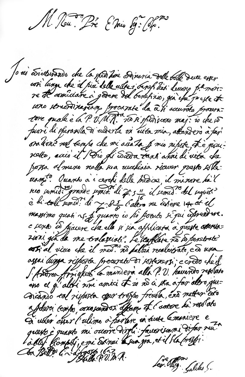 Lettre de Galilée, 1627 1865 - Frederick George Netherclift
