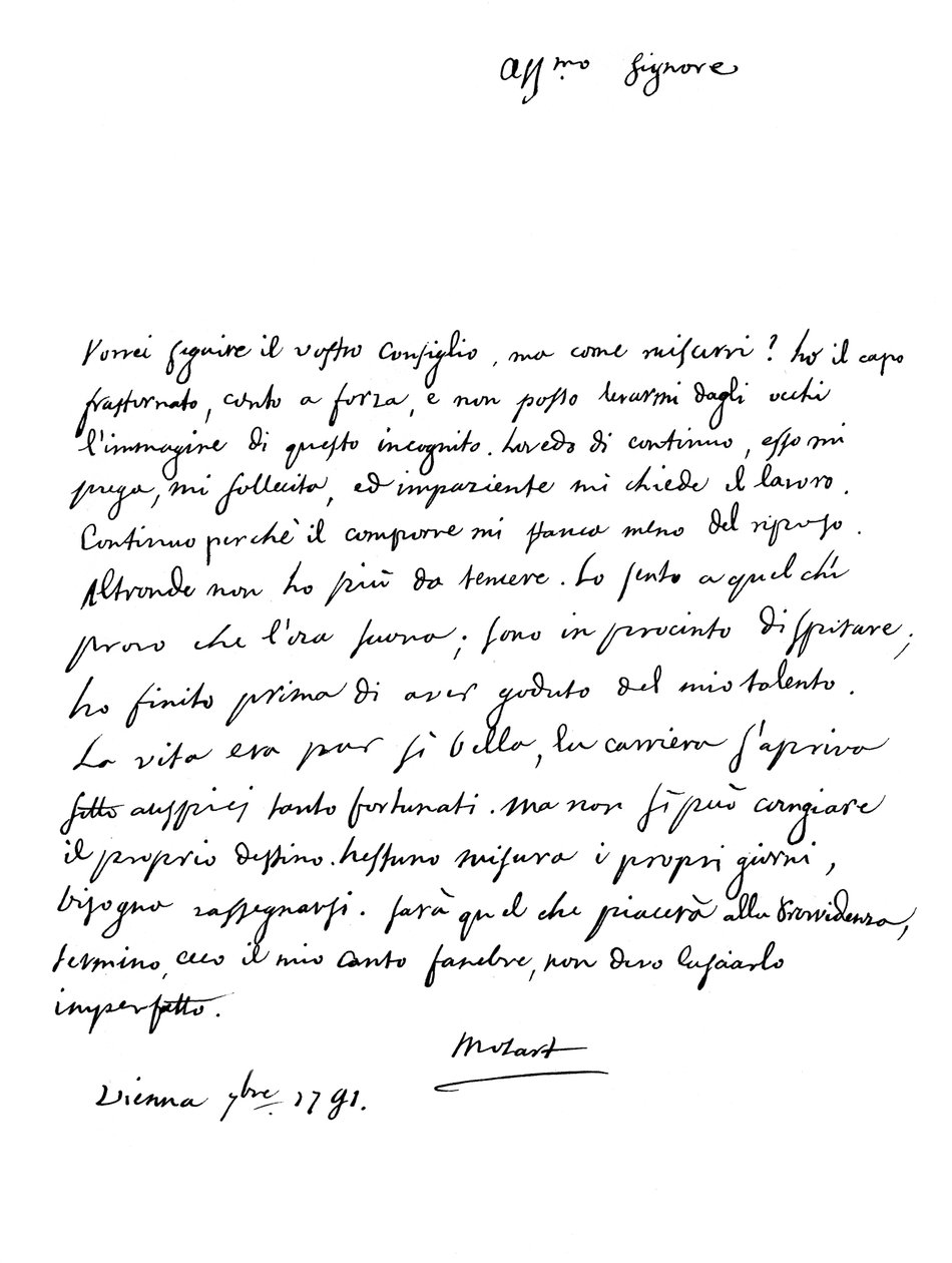 Lettre de Wolfgang Amadeus Mozart - Frederick George Netherclift