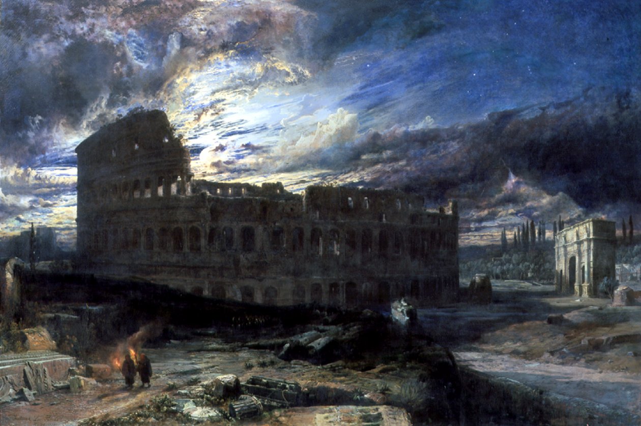 Le Colisée à Rome au clair de lune - Frederick Lee Bridell