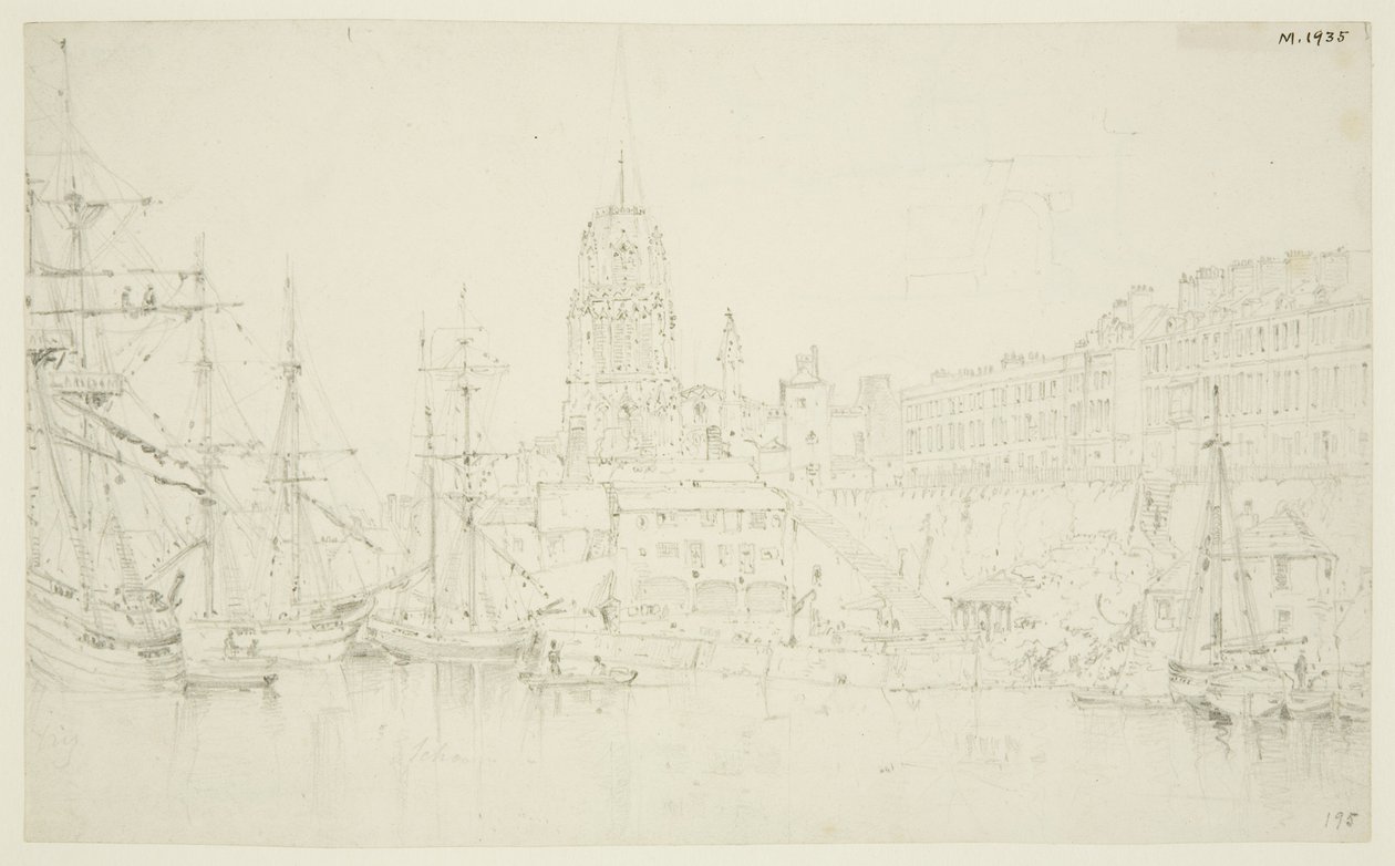St Mary Redcliffe et Redcliffe Wharf depuis le pont de Prince Street - Frederick Mackenzie