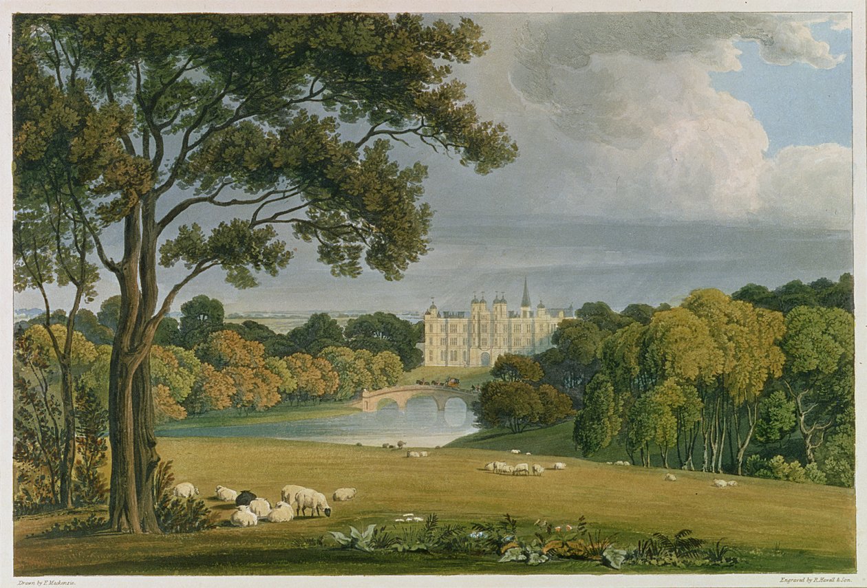 Vue de Burghley House, siège du marquis d