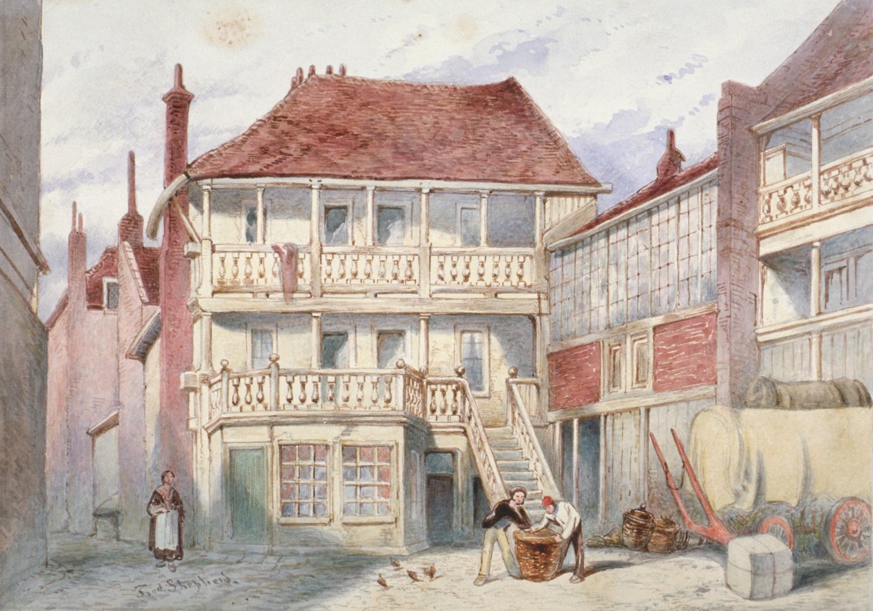 Vue de la taverne du Cor de Chasse, Holborn, Londres - Frederick Napoleon Shepherd