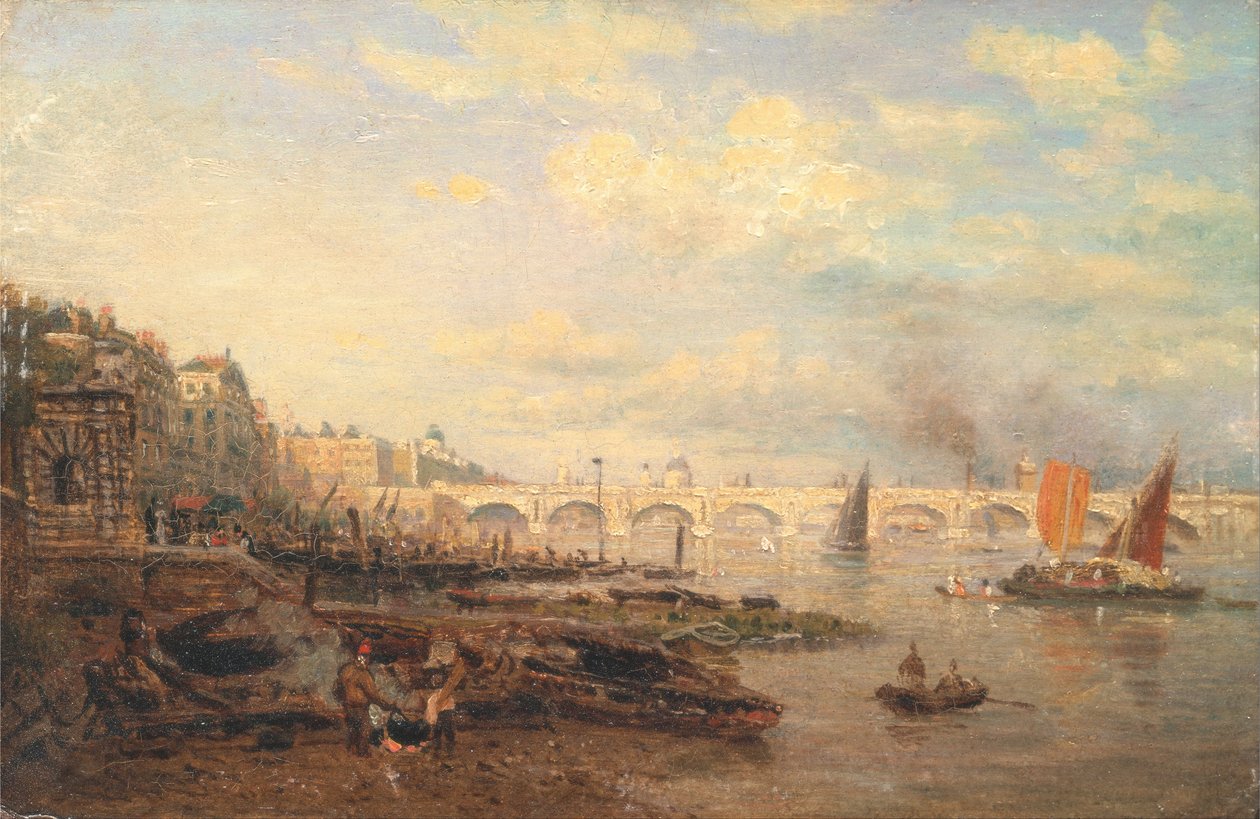 La Tamise et le pont de Waterloo depuis Somerset House - Frederick Nash