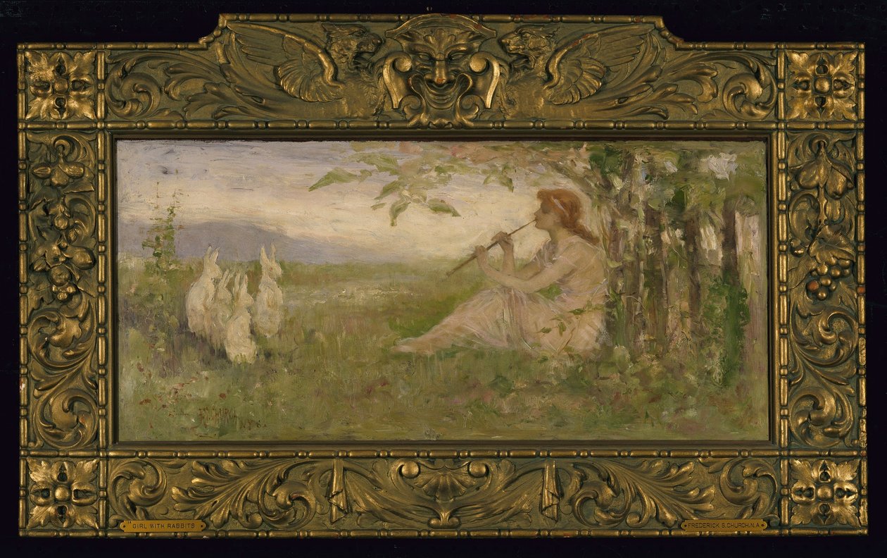 Fille avec lapins - Frederick Stuart Church
