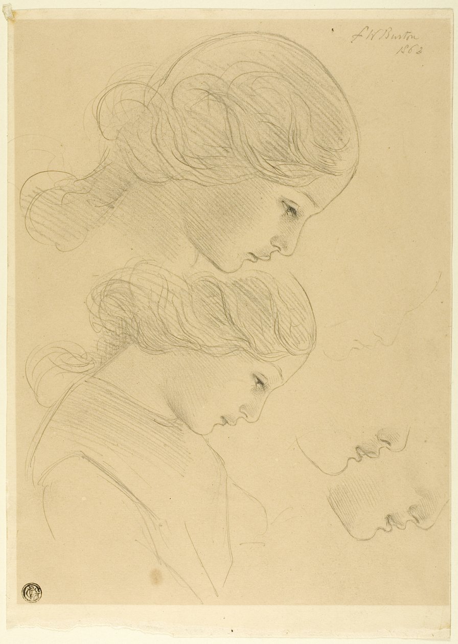 Esquisses de profil de femme - Frederick William Burton