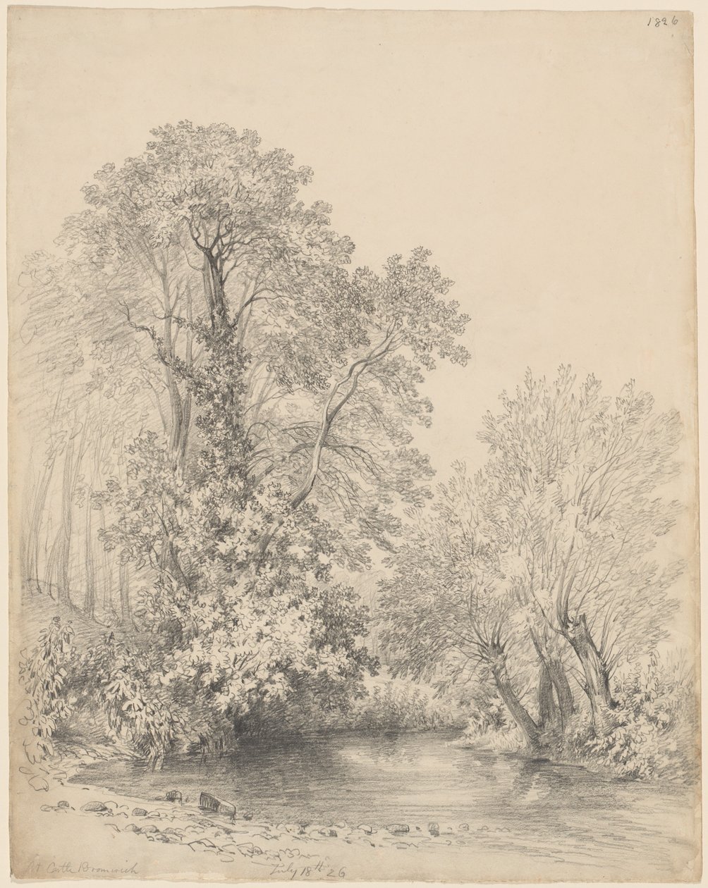 Arbres près de la rivière à Castle Bromwich - Frederick William Watts