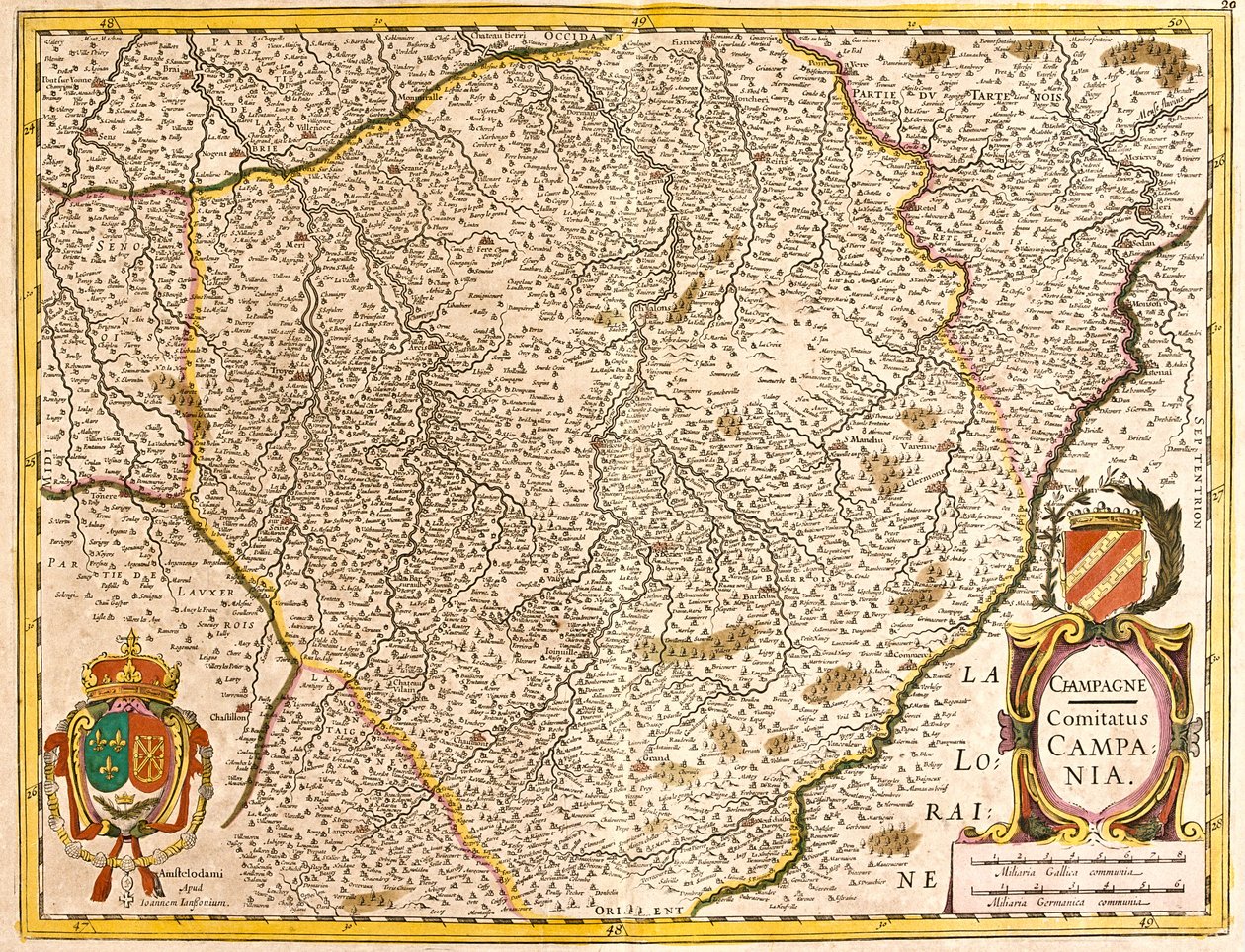Carte du Comté de Champagne (France) (gravure) - Frederick de Wit