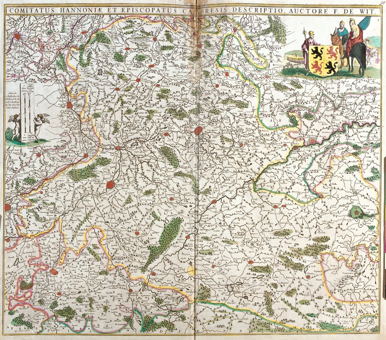 Carte du Comté de Hainaut (Belgique) et de l