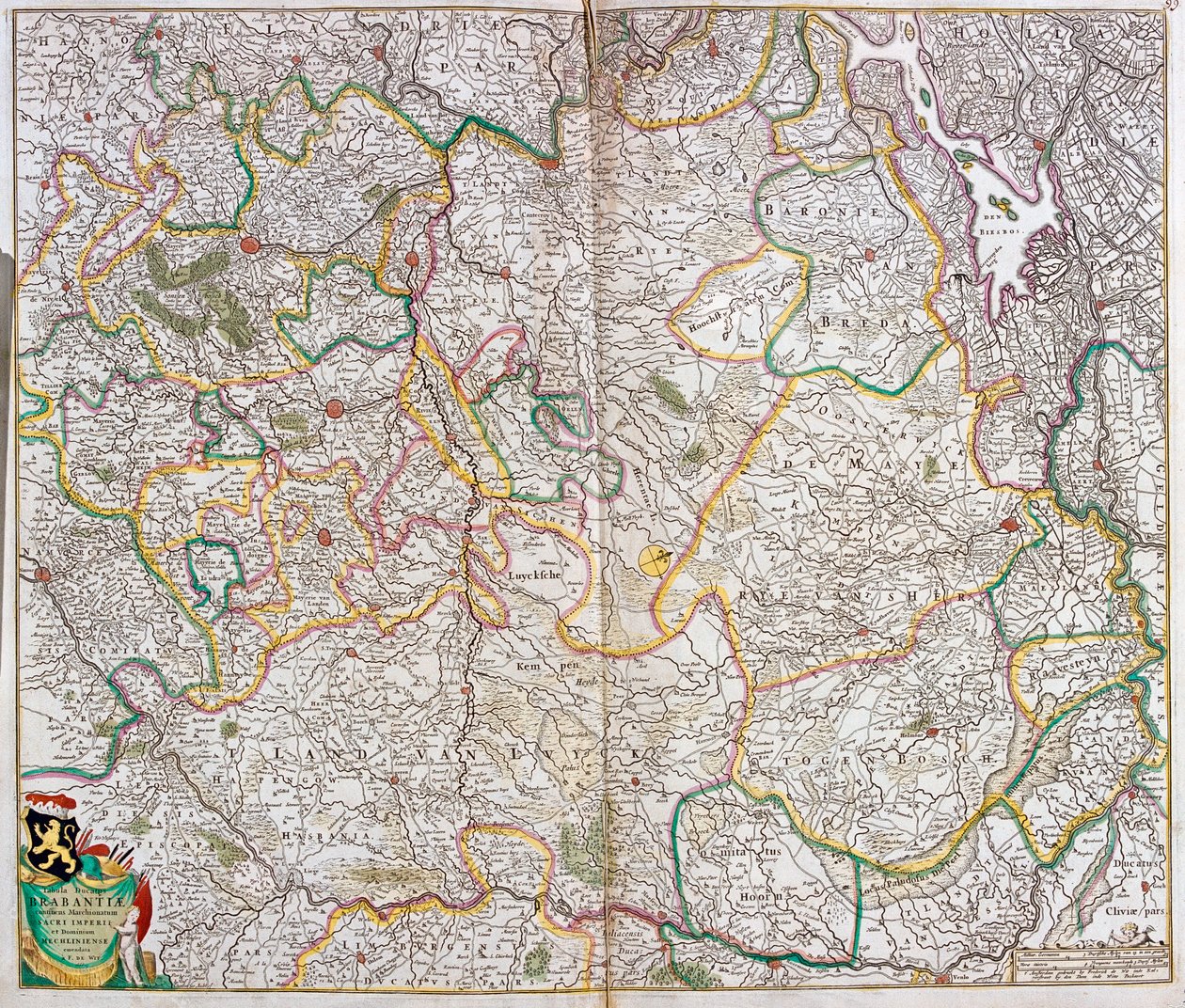 Carte du Duché de Brabant (Belgique, Pays-Bas) - Frederick de Wit