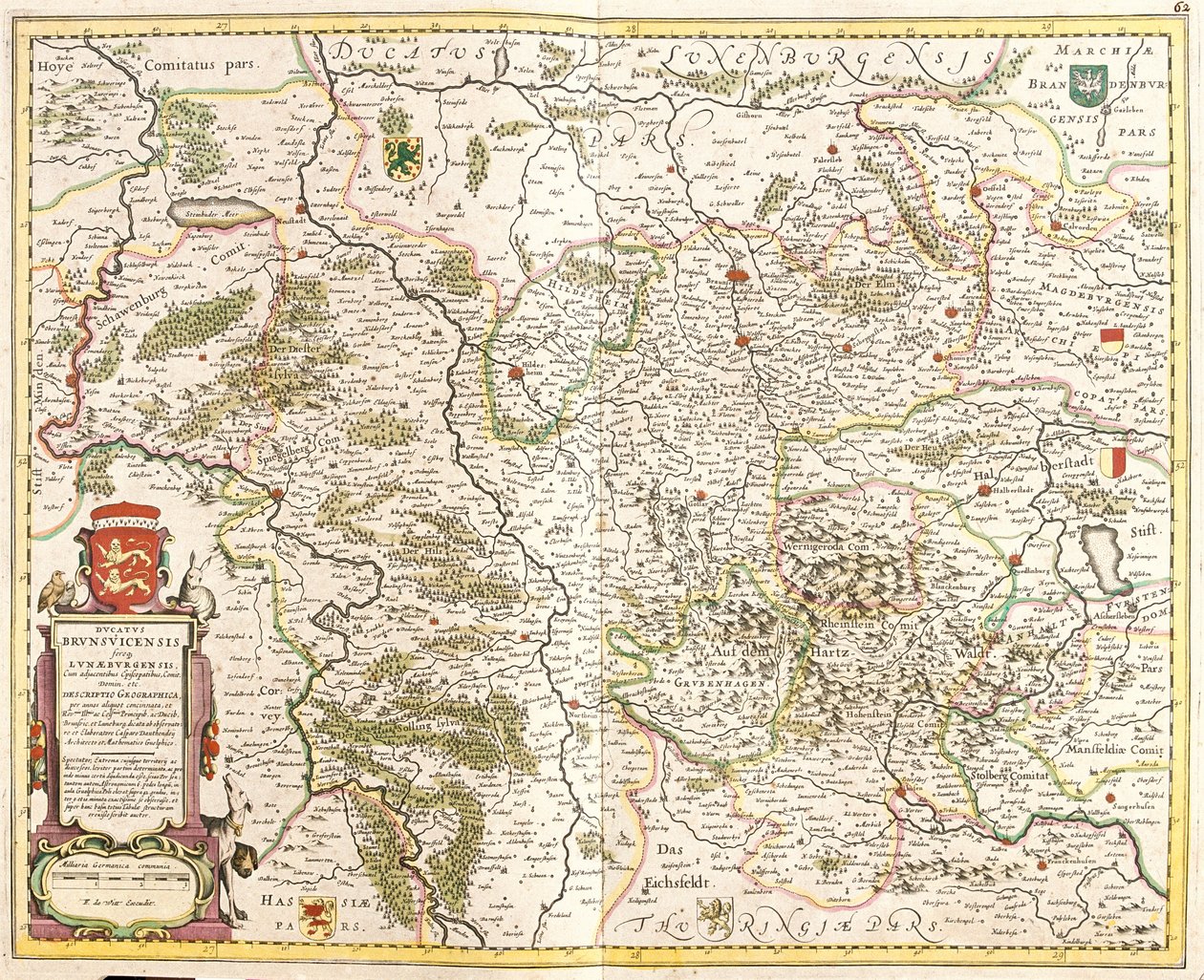 Carte du Duché de Brunswick, Allemagne - Frederick de Wit