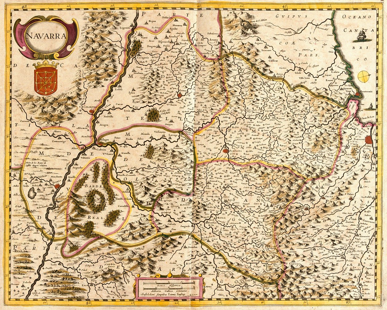 Carte du Royaume de Navarre (France) (gravure) - Frederick de Wit