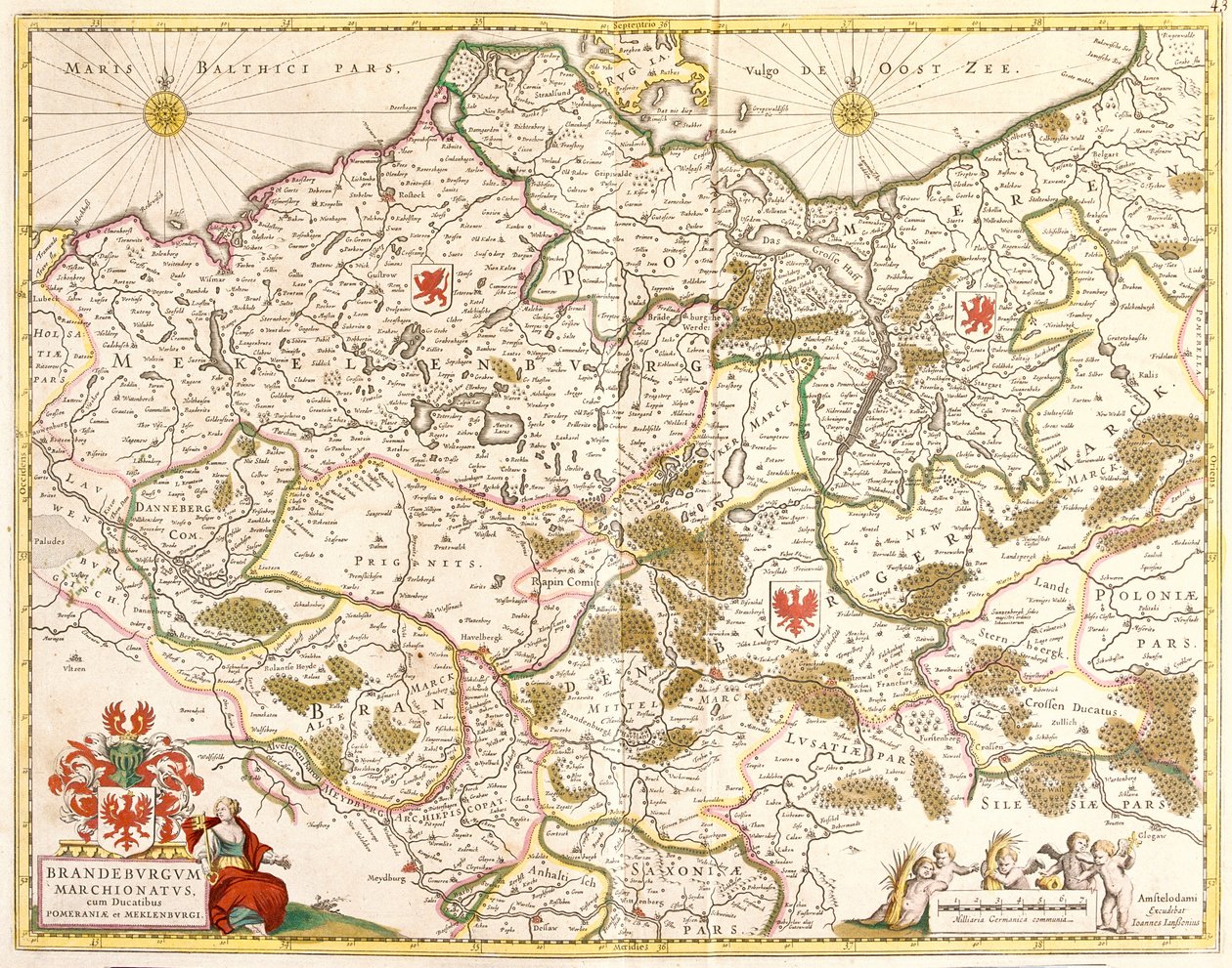 Carte de la Marche de Brandebourg (Allemagne) - Frederick de Wit
