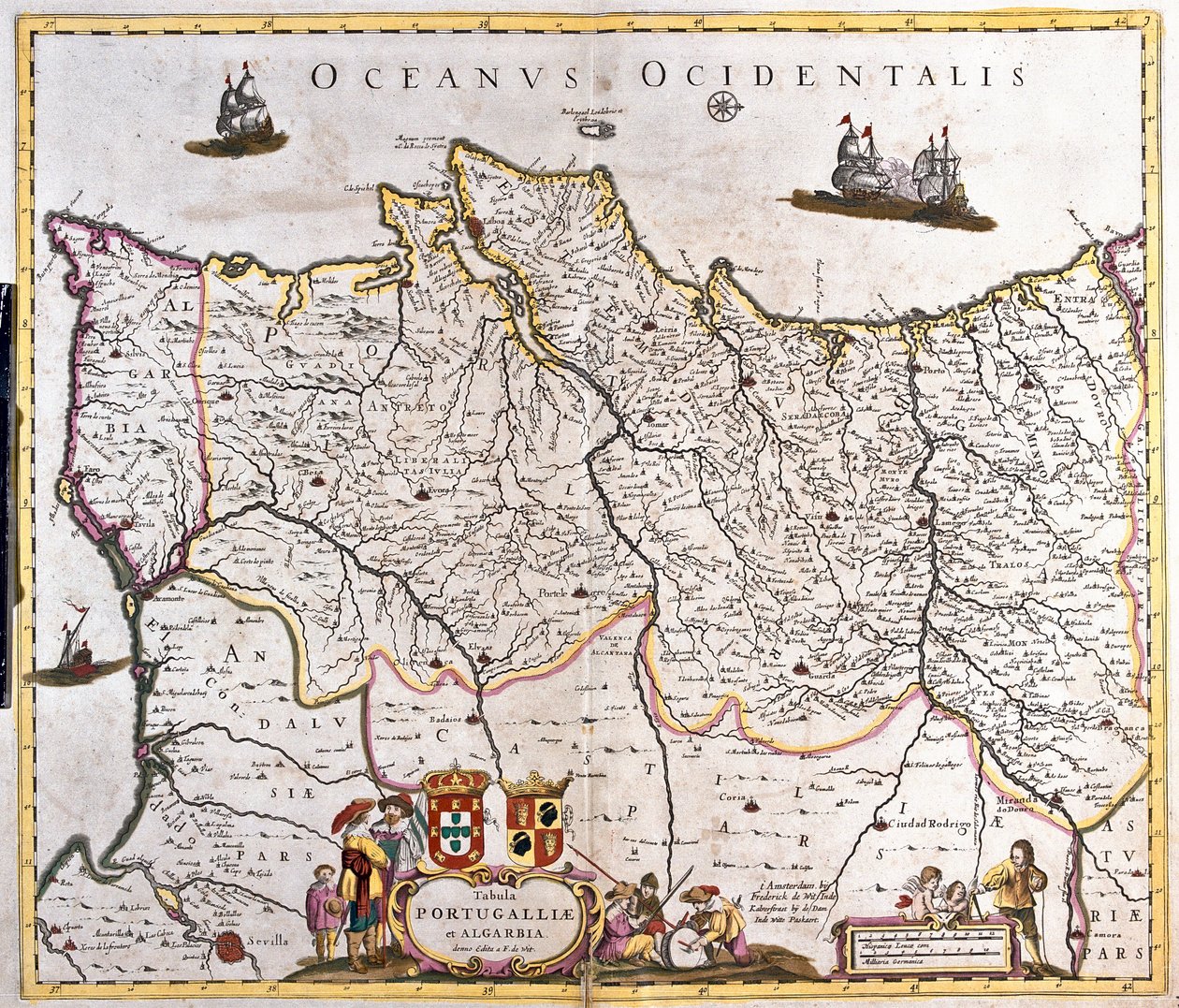 Carte des royaumes du Portugal et de l