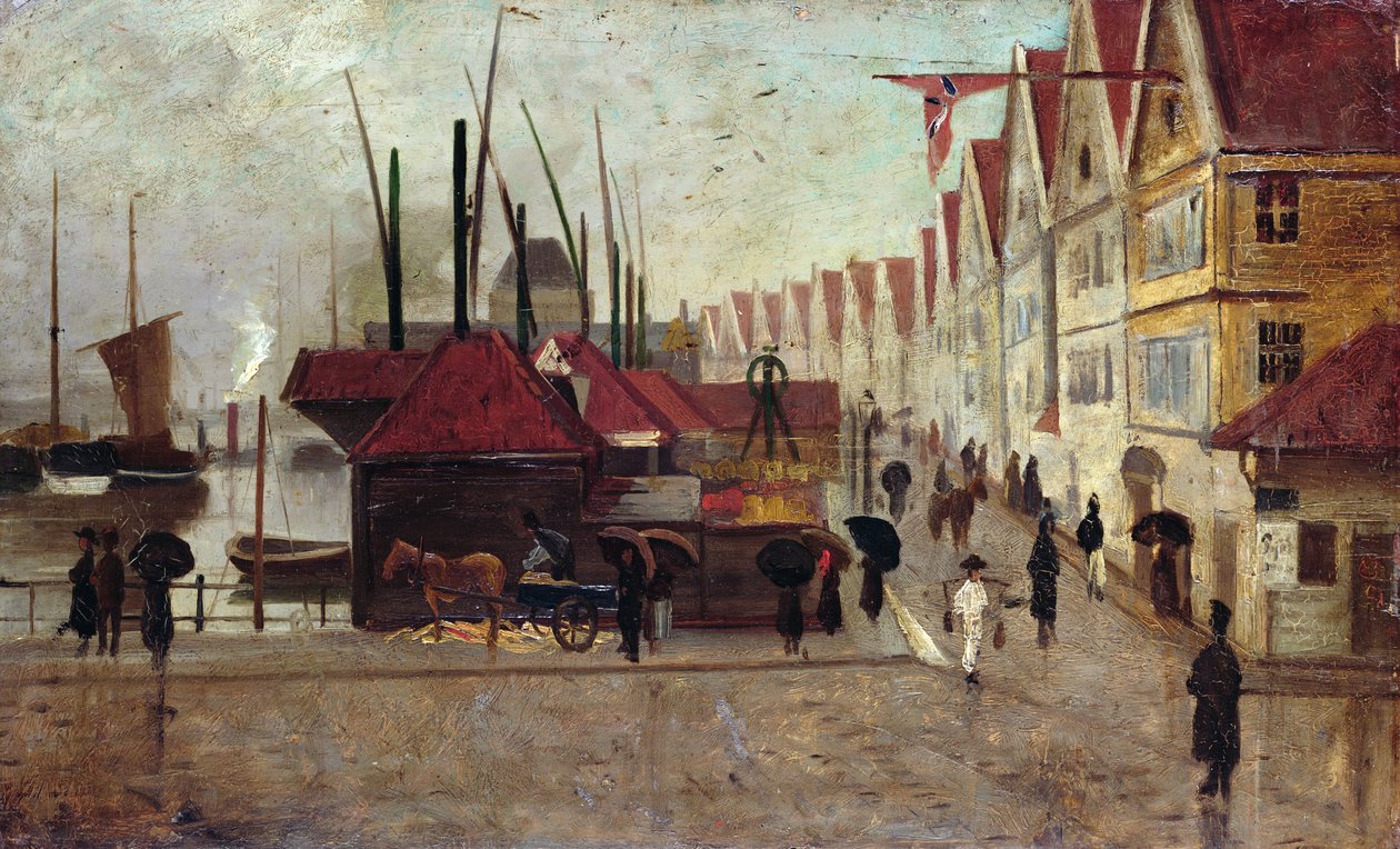 Le quai à Bergen - Frederik Collett
