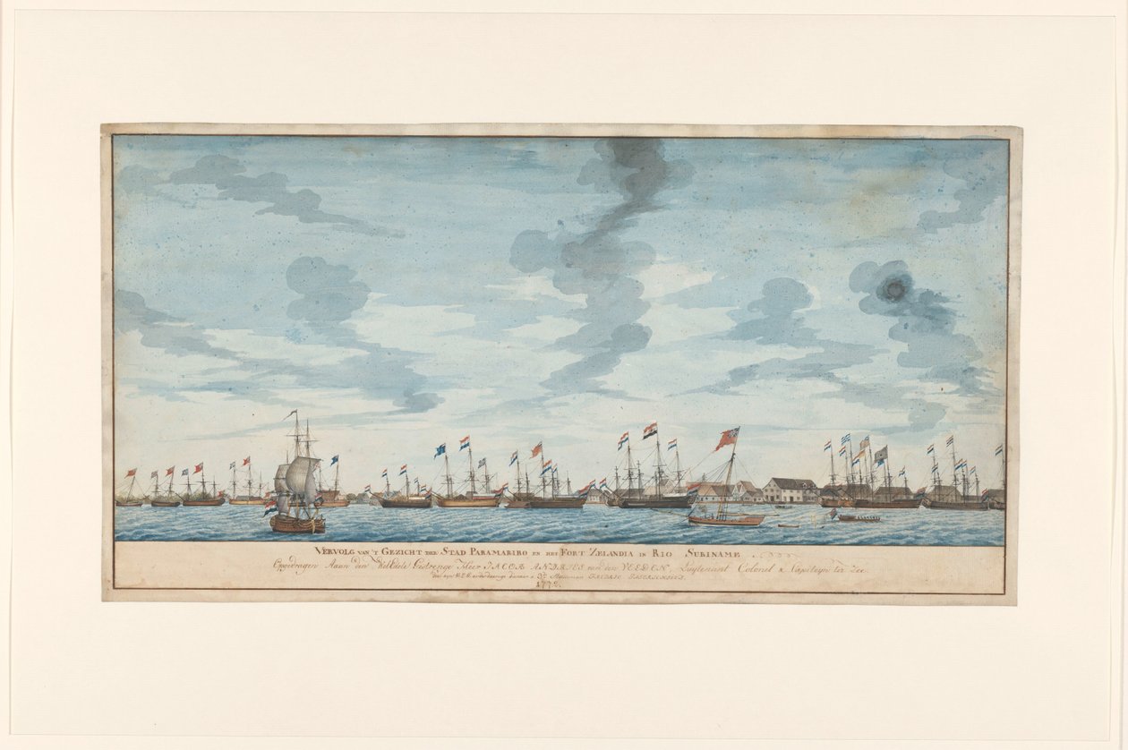 Vue de la ville de Paramaribo - Frederik Jägerschiöld (signed by artist)