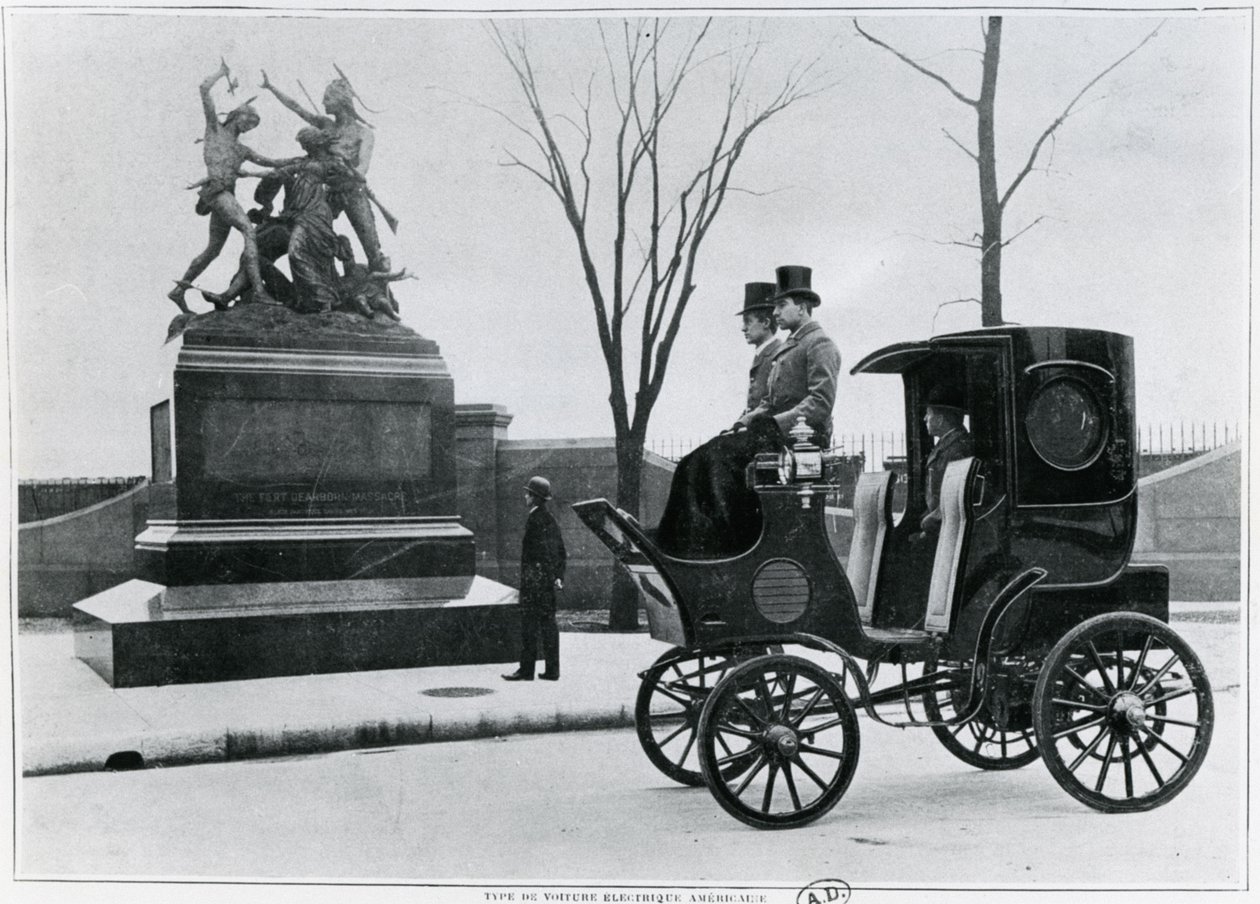 Voiture électrique américaine à Paris, vers 1900 - French Photographer