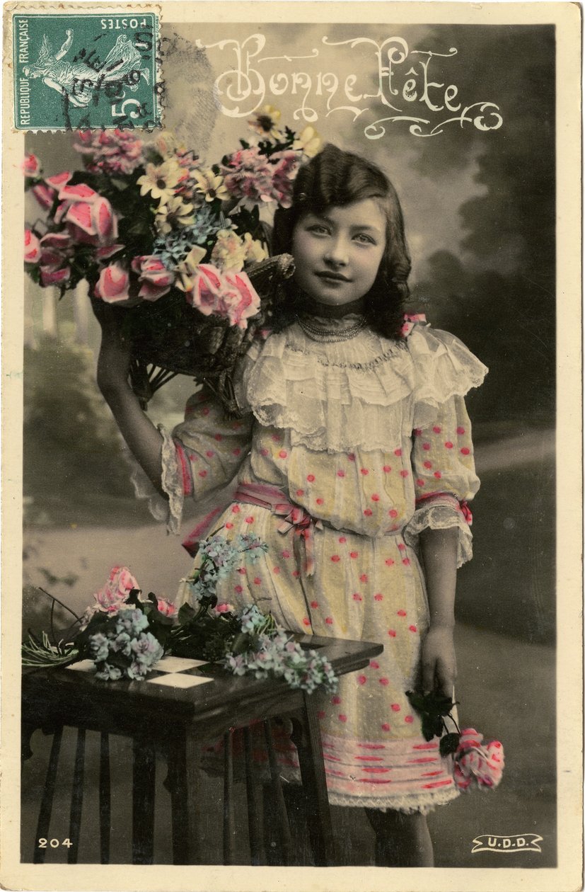 Carte postale Bonne fête, 1908 - French Photographer